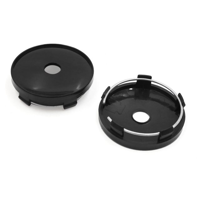 2pcs 59mm Diám. 5-Lengüetas Tapa Eje Central del Cubo de Rueda de Coche Plástico Negro