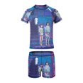thumbnail image 5 of Spirited Away Boys 2-Piece Swimsuit Set, Short Sleeve Rash Guard & Swim Trunks, 5 of 7