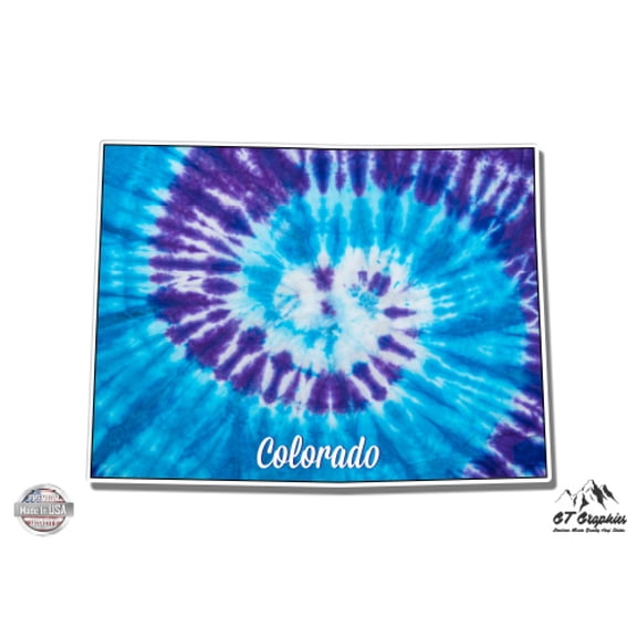 Colorado Tie Dye Hippie - 5" Vinyl Sticker - For Car Laptop I-Pad - Waterproof Decal