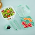 thumbnail image 3 of Salad Container with Utensils Leakproof Salad Bento Box with 3 Compartment Tray Reusable Salad Lunch Box with Salad Dressing Cup Bento Salad Bowl Microwave Safe for Food Fruit Snack 6.2×, 3 of 11