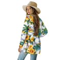 thumbnail image 2 of Garronmavis Front Open Cardigan for Women Long Sleeve Casual Draped Top Lightweight Coat Cardigan Sweater Jacket Plus Size Beach Cover Up with Pockets Island Hibiscus Flower, 2 of 6