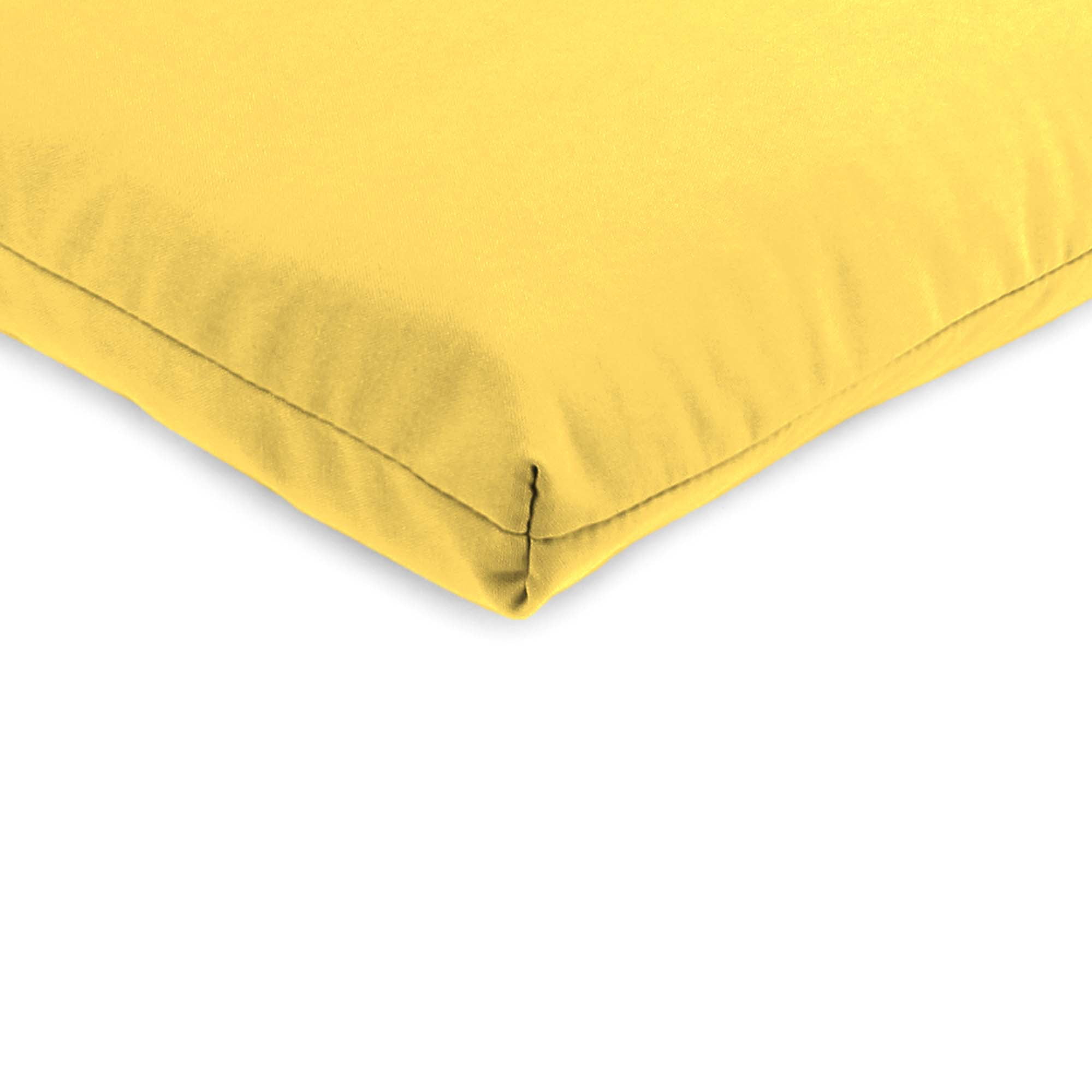Jordan Manufacturing 44" x 21" Sunray Yellow Solid Rectangular Outdoor Chair Cushion with Ties and Hanger Loop