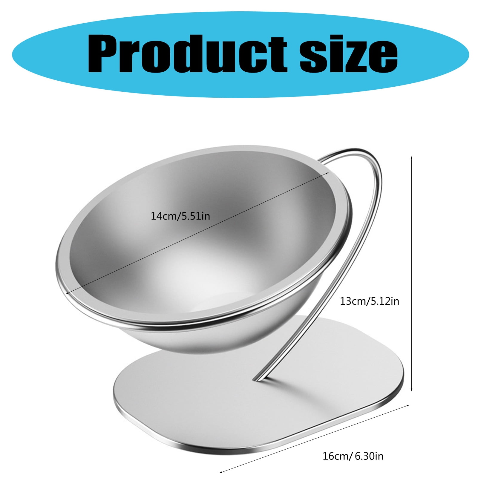 Stainless Steel Tilted Pet Bowl Elevated Feeders Dish NonSlip Design with 15 Degree Angles For Pet Easy Eating