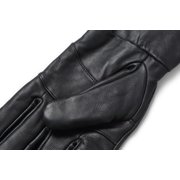 Men's Genuine Leather Warm Lined Driving Gloves (L, BLACK)