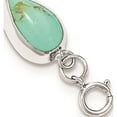thumbnail image 3 of Sterling Silver Rhodium-Plated Teardrop Synthetic Turquoise Bracelet Made In Thailand qg3641-7.75, 3 of 5