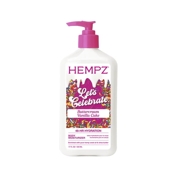 Hempz Lotion Buttercream Vanilla Cake Herbal Body Moisturizer, 17 fl oz