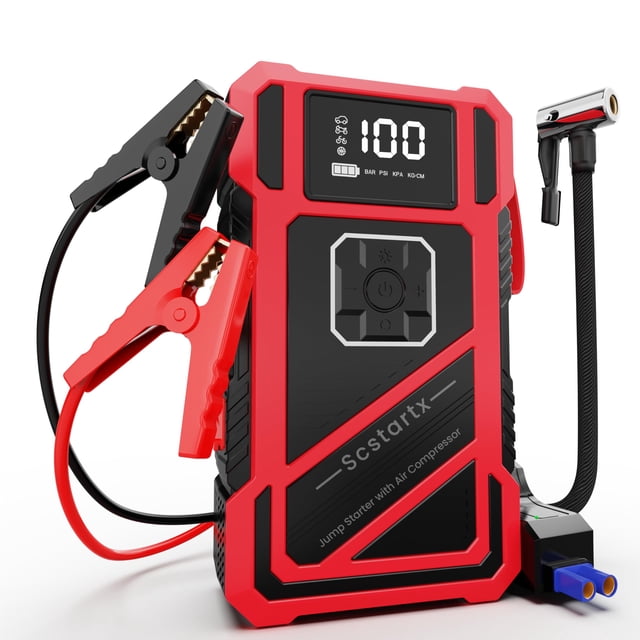 Arrancador para coche Scstartx 3000A Peak con compresor de aire de 150 psi