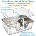 thumbnail image 6 of Large Stainless Steel Rabbit Litter Box with Sifting Tray, Steel Grids Bunny Litter Box, Rabbit Potty Pan for Adult Guinea Pigs, Chinchillas, Ferrets, Squirrels, Easy to Clean, Odor Control, 6 of 13