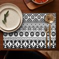 thumbnail image 4 of Boho Artistic Flax Placemats Set of 6, 12x18 Inch Tribal Vintage Table Mats, Washable Rustic Ethnic Decor for Nordic Farmhouse Kitchen or Bohemian Style Dining Settings, 4 of 5