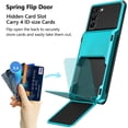 thumbnail image 2 of for Galaxy S22 Case Wallet Credit Card Holder 4-Card Slot Hidden Back Pocket Men Women Dual Layer Hybrid Rugged Rubber Bumper Protective Hard Shell Cover for Samsung Galaxy S22 6.1" Sky Blue, 2 of 12
