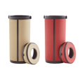 thumbnail image 1 of Portapañuelos para automóvil - Caja cilíndrica de accesorios interiores beige y rojo, 1 of 9