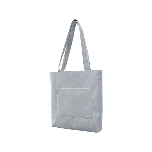 Bolso tote de pana para mujer, bolso de lona tipo H, bolso de hombro de gran capacidad, bolso casual de compras con cierre de cremallera, bolso para uso diario, trabajo y viajes.