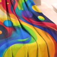 thumbnail image 3 of Colorful Tie Dye Wave Sphere Pattern Blanket,Comfortable Soft Lamb Wool Throw Blanket,All Season,Warm Lightweight Blankets for Sofa Bed Couch Living Room Chair,40"x50", 3 of 4