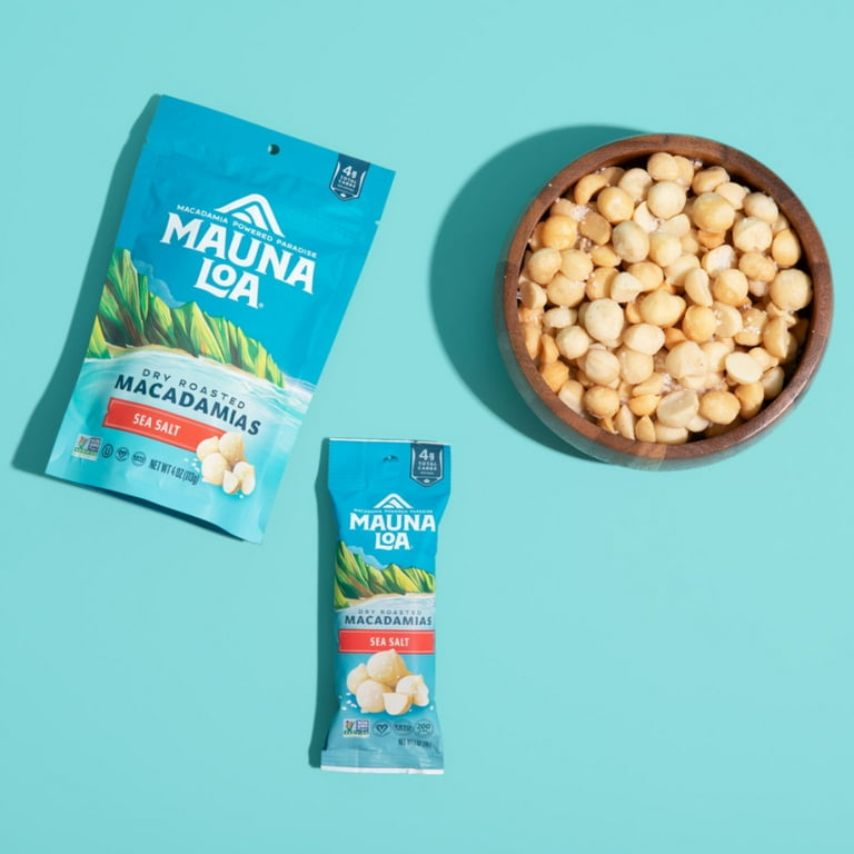 Mauna Loa Sea Salt Macadamia Nuts 4oz Bag, Dry Roasted, Crunchy