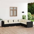 thumbnail image 1 of vidaXL 6 Piece Patio Lounge Set with Cushions Poly Rattan Black, 1 of 5