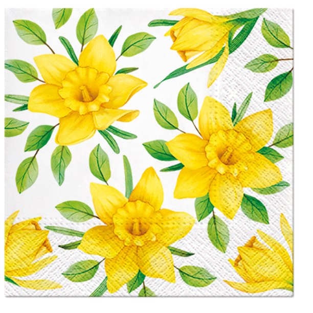 Daffodils in Bloom Decorative Floral Lunch Paper Napkins 40pcs Perfect for Decoupage, Easter
