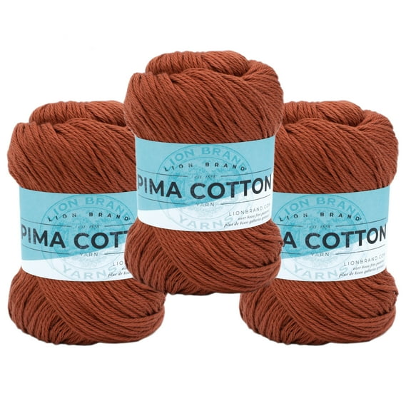 Lion Brand Yarn Pima Cotton Spice 762-135 Medium Cotton 3 Pack