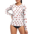 thumbnail image 4 of joogoo Womens UPF 50+ Sun Shirts Cute Hearts Long Sleeve UV Protection Rash Guard Tops L, 4 of 7