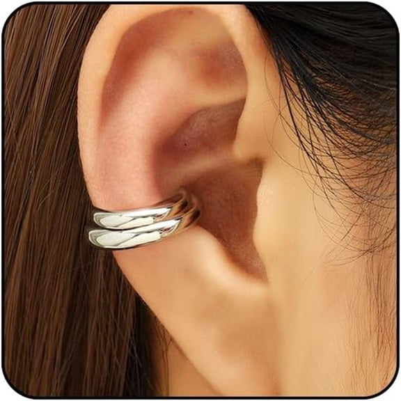 DESIGNICE Ear Cuffs for Women Non Piercing Sparkling Huggie Ear Cuff Earrings Cuff Fake Cartilage Earrings