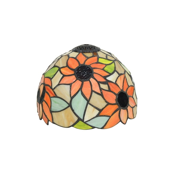 FSLiving Colored Glass Sunflower Pattern Glass Handmade Lampshade For Wall Sconce Pendant Light Hanging Ceiling Lamp Replacement Shade Vintage Design - 1 Pack