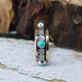 thumbnail image 3 of LD DESIGNS - Hammered Spinner Ring Wide Band 925 Sterling Silver with Natural Blue Turquoise Gemstone for Anxiety Relief, 3 of 3