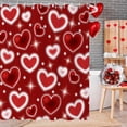 thumbnail image 3 of Valentine''s Day Shower Curtain, Red Glitter Love Heart Romantic Girly Bathroom Curtain Waterproof Fabric Machine Washable with Hooks, 72" Wx84 L, 3 of 6