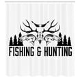 thumbnail image 3 of Ambesonne Hunting Shower Curtain, Vintage Emblem, 69"Wx84"L, Black and White, 3 of 3