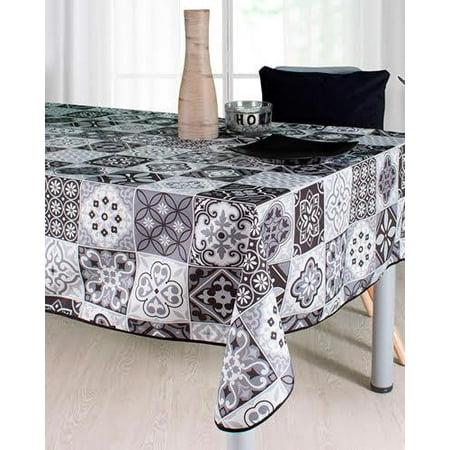 

Panots Black 100% Polyester Stain Resistant Tablecloth 137 x 59 inch