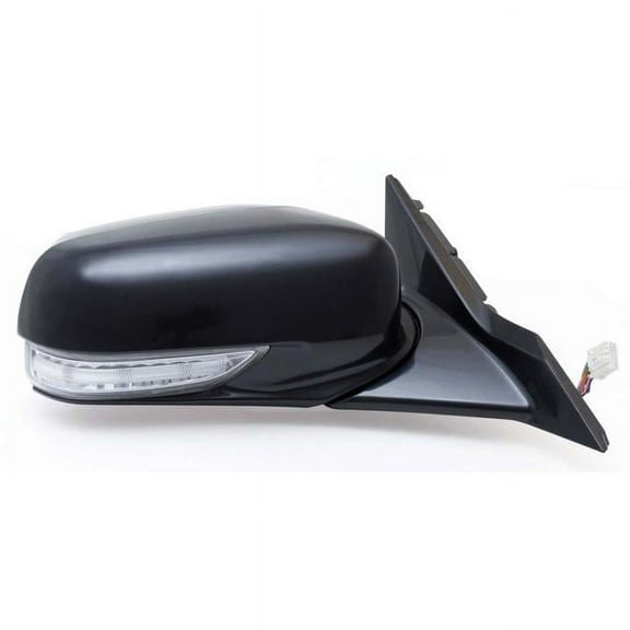 63583H - Fit System Passenger Side Mirror for 09-14 Acura TL, black PTM, w/ turn signal & memory, blue lens, foldaway, Heated Power