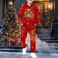 thumbnail image 2 of Christmas Boys Themed Print Hoodie and Jogger Pants Outfit 2 Piece Warm Loungewear for Holiday Toddler and Youth, 2 of 7