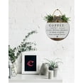 thumbnail image 3 of Eveokoki Coffee Sign Farmhouse Wood Sign Front Porch Decor Rustic Wooden Sign Wall Decor Hanging Wooden Decorations with Bow-Knot for Home Porch Wall Door, 12 x 12 Inch, 3 of 5