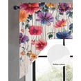 thumbnail image 2 of Watercolor Flowers Swag Valances for Windows, Small Curtains Drapes, Country Pastel Spring Vine Florals Kitchen Window Curtains Over Sink Window Treatment Valance for Bedroom/Bathroom 56"x36", 2 of 5
