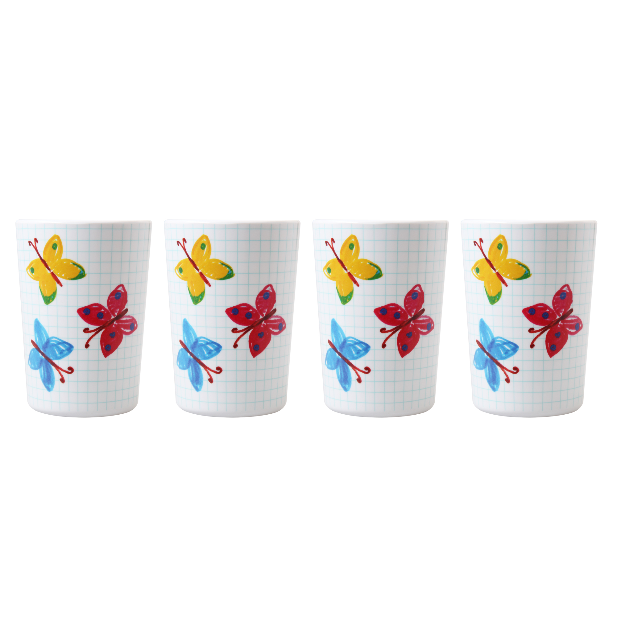 Mainstays 4 Pack Melamine Kids' Cup, Crayon Art