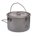 thumbnail image 1 of Camping Tableware Titanium Cookware Set Tourism Cauldron Outdoor Cooking Pot Frying Pan Picnic Kitchen Hiking Trekking 1950ML Titanium pot, 1 of 6
