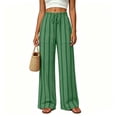 thumbnail image 5 of Hueook Wide Leg Sweatpants Women Strip Striped Ruffle Drawstring Casual Pants with Pockets Green S, 5 of 7