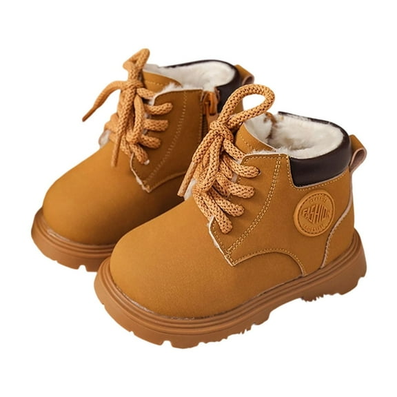 Khaki Warm Infant Booties With Plush Inside And Flexible Sole For Early Steps