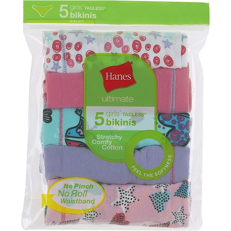 Buy HanesGirls' and Toddler Underwear, Cotton Knit Tagless Brief, Hipster,  and Bikini Panties, Multipack (Colors May Vary) Online at desertcartINDIA