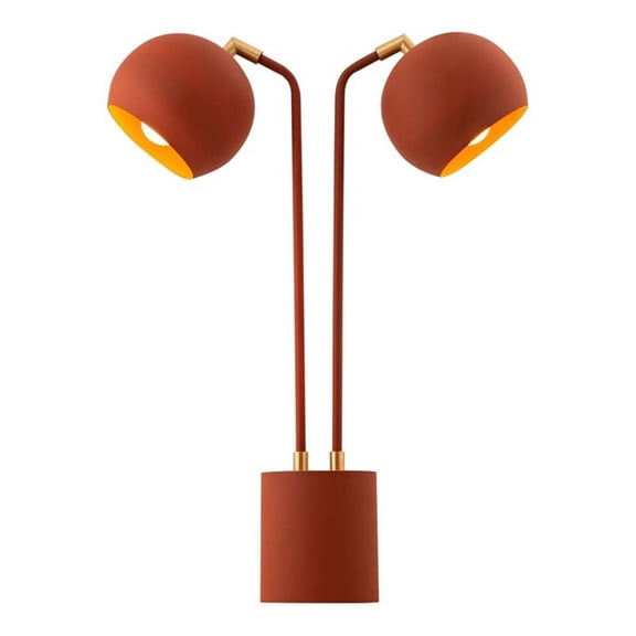 Maklaine 21.7"H Modern Iron Metal Table Lamp in Red Terracotta