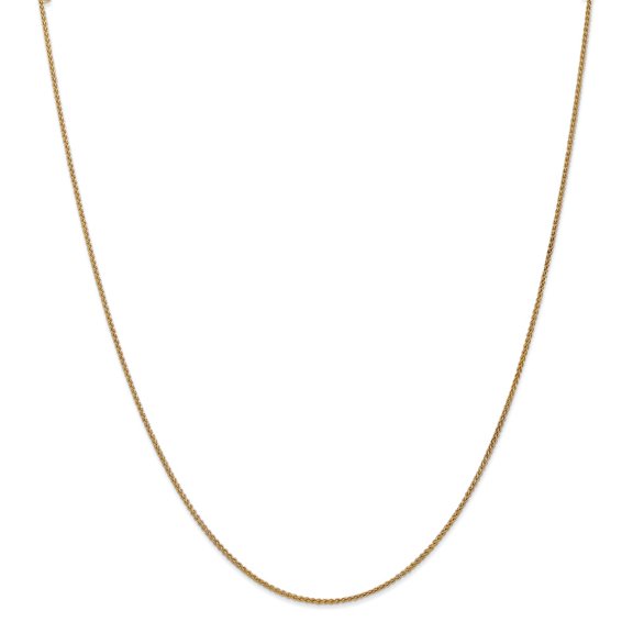 14K Yellow Gold necklace Spiga (Wheat) chain Pendant 14 in 1.25 mm