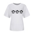 thumbnail image 4 of TSADFHJI Col Roulé Simulé pour Femmes Grande Taille Mode Décontractée Imprimée Col Rond Manches Courtes Chandail T-Shirt m Blanc, 4 of 4