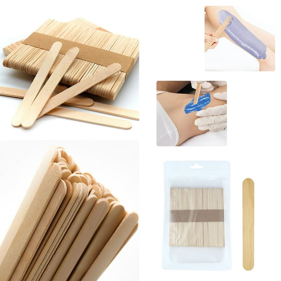 Waxing Sticks for Hair Removal - Wooden Applicators for Body and Facial Waxing 50PCS