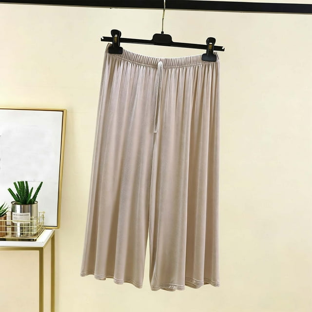 Warop Womens Lounge Pants, Elastic Waist with Drawstring, Breathable Cotton Casual Short Pants for Home and Relaxation