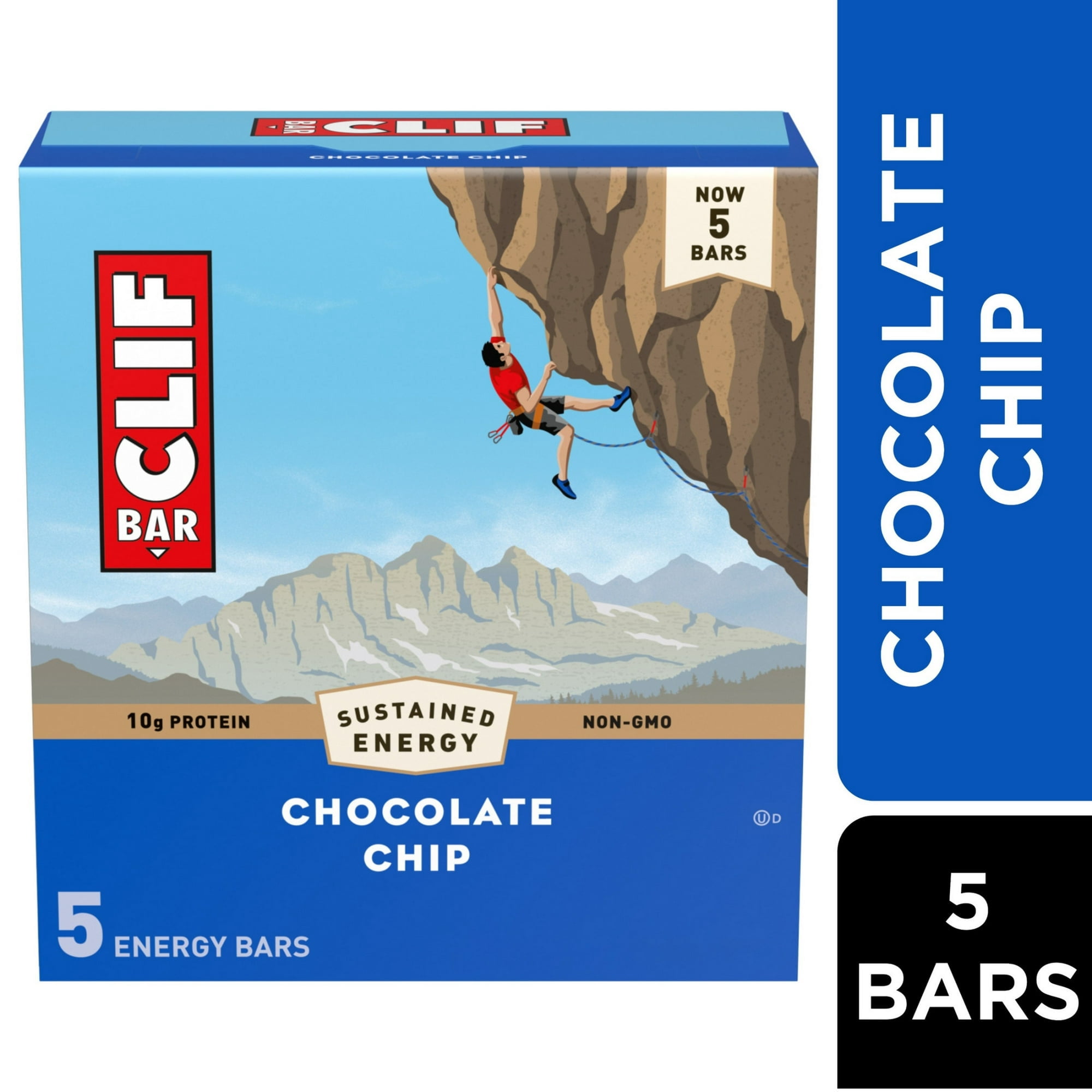 CLIF BAR - Chocolate Chip - Made with Organic Oats - 10g Protein - Non-GMO - Plant Based - Energy Bars - 2.4 oz. (Pack of 2)