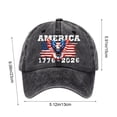 thumbnail image 6 of WKSCLPAI 250 Anniversary Hat, 1776 - 2026 Semiquincentennial USA Hat, Unisex Adjustable Commemorative Baseball Cap, Tribute To We the People, Black A, 6 of 6