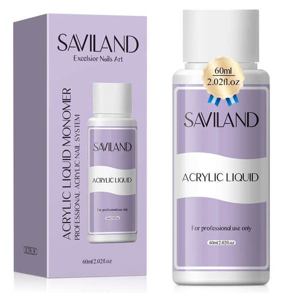Saviland Monomer Acrylic Liquid - Professional Nail Art Acrylic System, 60 mL