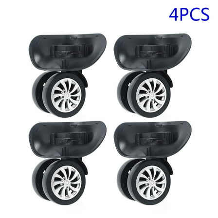 4Pcs/Set Replacement Luggage Suitcase Wheels Swivel Universal Wheel Black