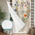 thumbnail image 6 of Heart Floral Wreath Shower Curtain - Water Repellent Fabric Shower Curtains Washable, Country Vintage Flowers Burlap Plaid Decorative Polyester Cloth Bathroom Curtains Modern Bath Decor 36"x72", 6 of 8