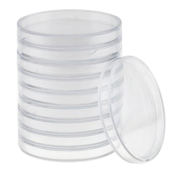 Cápsulas de plástico, contenedores para guardar monedas, porta monedas, transparentes, 4 tamaños, 10 65mm