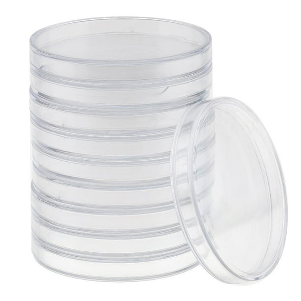 Cápsulas de plástico, contenedores para guardar monedas, porta monedas, transparentes, 4 tamaños, 10 65mm