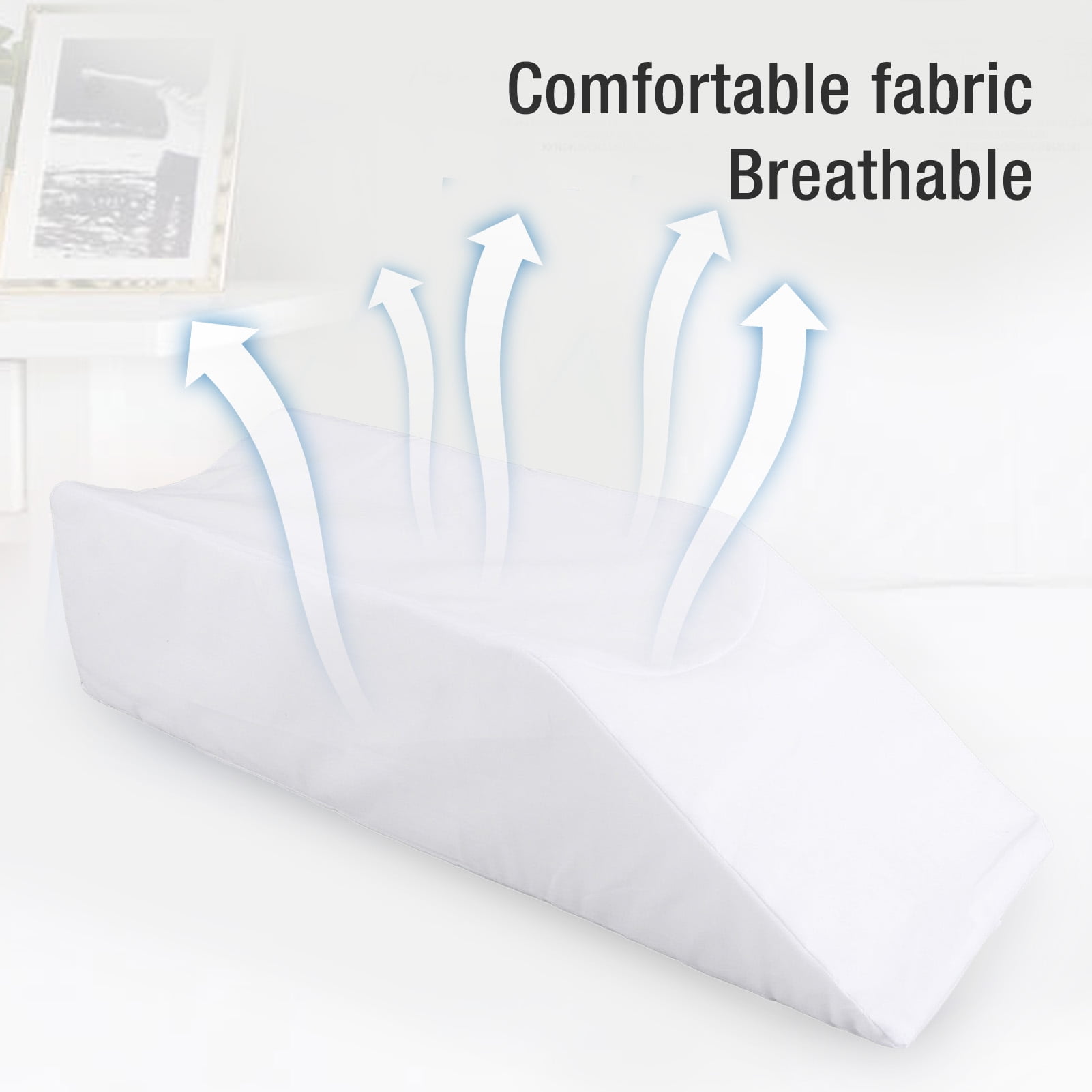 YAHHU U Shape Leg Elevating Wedge Pillow High Density Sponge Sleeping Elevated Cushion for Knee Ankle Support Recovery (23.62 inches / 60 cm)